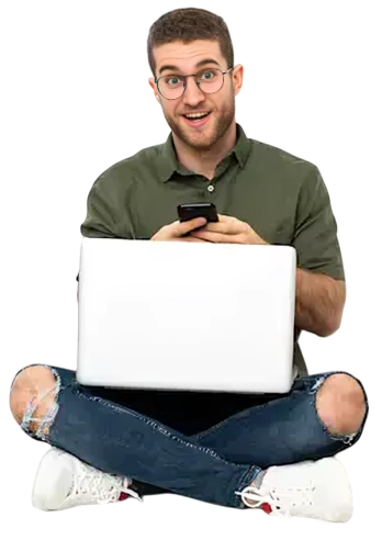 boy Sit and using laptop